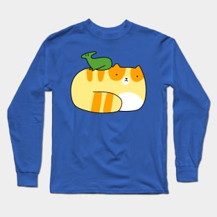 Little Hadrosaurid and Tabby Cat Long Sleeve T-Shirt